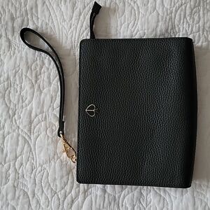 Kate Spade Polly Medium Black Pebble Leather Wristlet